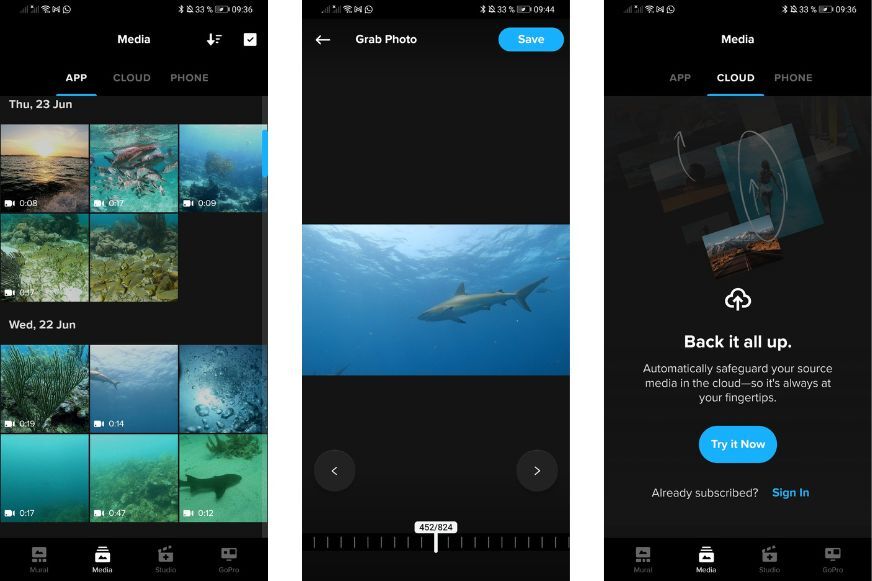 Man sieht den Reiter Media in der GoPro Quick App.